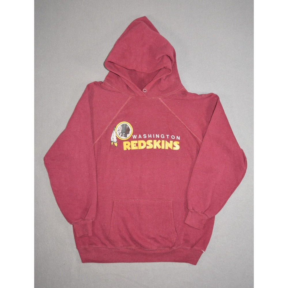 Vintage Washington Redskins Sweatshirt Mens Medium 80s Raglan Hoodie Commanders